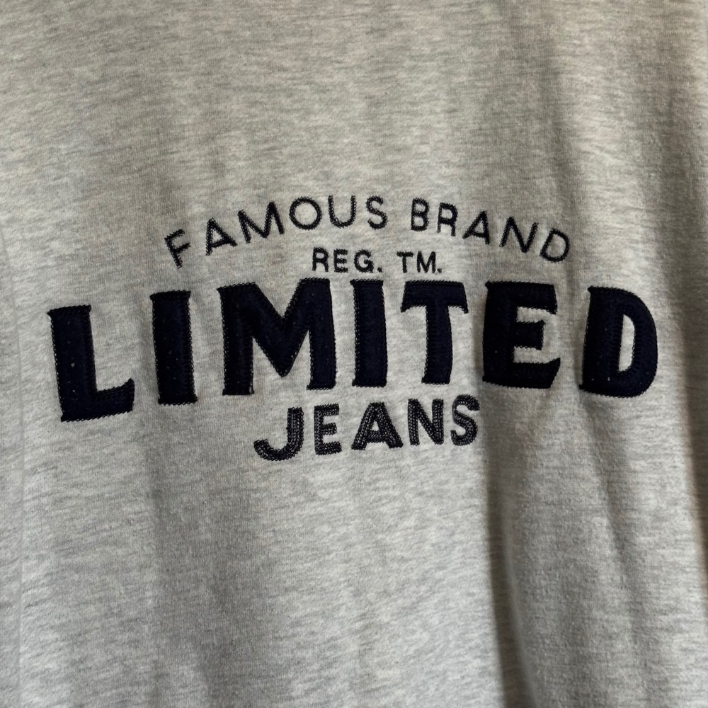 Vintage Limited Jeans Sweatshirt Gray Crewneck Graphic Pullover Womens Medium M - Picture 2 of 6